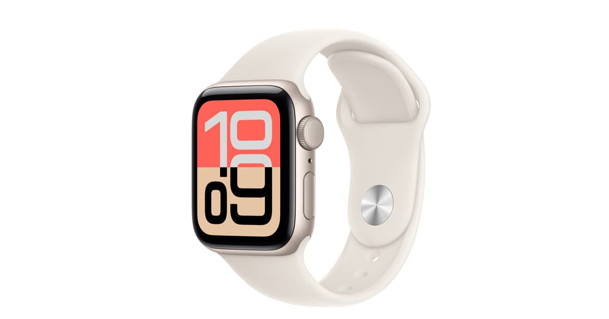 Apple Watch SE 3 GPS, 40mm Starlight Aluminum Case with Starlight Sport Band